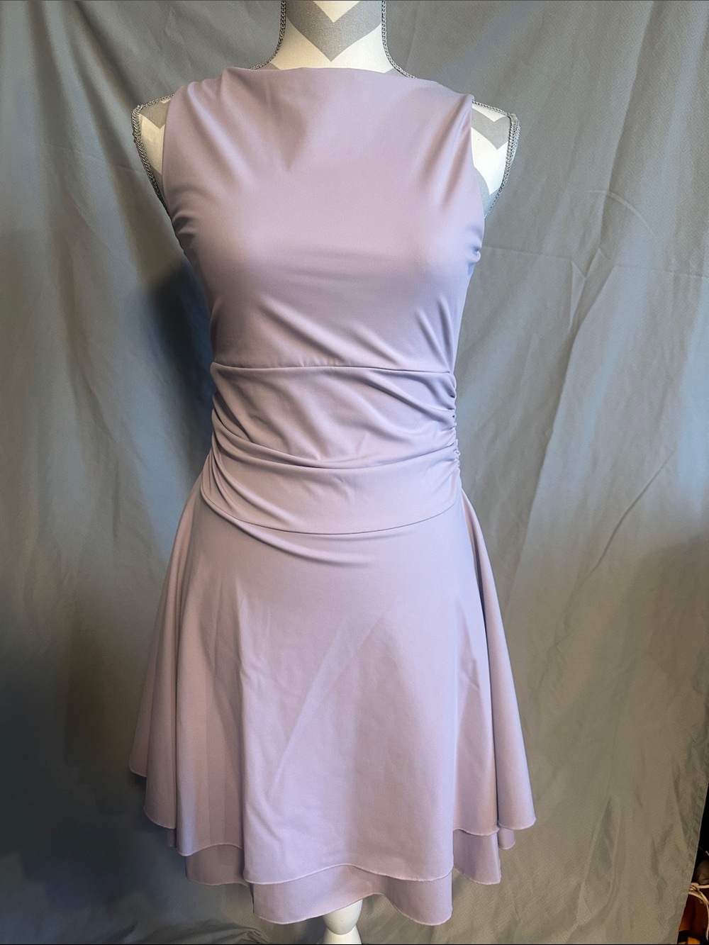 Lilac Sleeveless Fit-and-Flare Dress